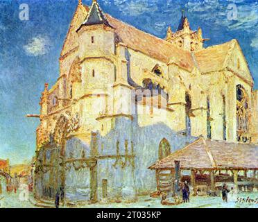Église de Moret (1889) peinture d'Alfred Sisley Banque D'Images