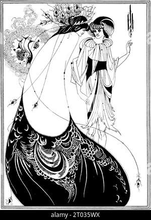 « La jupe paon », illustration d'Aubrey Beardsley pour la pièce Salomé d'Oscar Wilde (1892) Banque D'Images