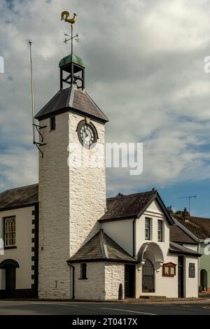 Town Hall Clock Tower, Laugharne, Carmarthenshire, pays de Galles Banque D'Images