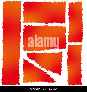 Morceaux de papier. Papiers déchirés, morceaux de pages déchirés et morceau de papier pour notes de scrapbook. Page de texture, feuille de notes texturée ou déchiquetage de bloc-notes. Banque D'Images