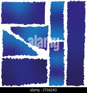 Morceaux de papier. Papiers déchirés, morceaux de pages déchirés et morceau de papier pour notes de scrapbook. Page de texture, feuille de notes texturée ou déchiquetage de bloc-notes. Banque D'Images