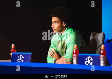 Madrid, Espagne. 03 octobre 2023. Axel Witsel (Atletico Madrid) lors de la conférence de presse la veille du match de football de Ligue des Champions contre Feyenoord le 03 octobre 2023 au stade Civitas Metropolitano à Madrid, Espagne crédit : Agence photo indépendante/Alamy Live News Banque D'Images