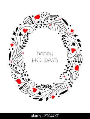 Couronnes de dessin floral vectoriel à la main Illustration de Vecteur