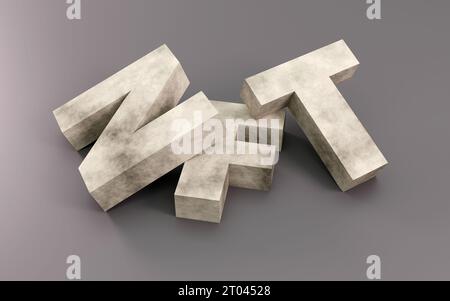 Concept de jetons non fongibles NFT. Investir des crypto-monnaies dans des collections numériques illustration de rendu 3D simple Banque D'Images