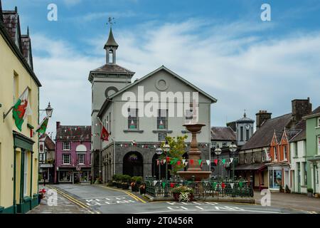 Town and Market Hall, Llandovery, Carmarthenshire, pays de Galles Banque D'Images