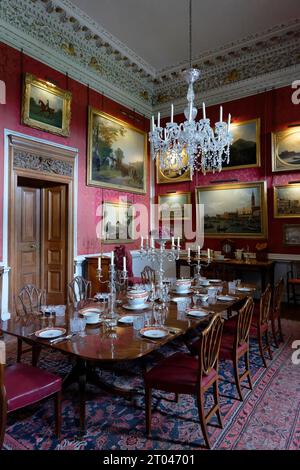 Vue intérieure, salle à manger, Château Howard, Angleterre, Grande-Bretagne Banque D'Images