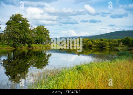 Vue sur la rivière Spey près de Boat of Garten, Strathspey, Highland Region, Écosse, Royaume-Uni Banque D'Images