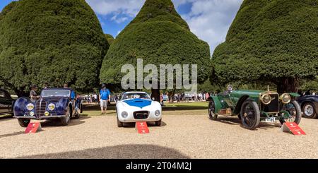 1938 Delahaye 145 V12 coupé, 1953 Siata 208S coupé, 1913 Hispano-Suiza 15/45HP 'Alfonso XIII', Concourse of Elegance 2023, Hampton court Palace Banque D'Images