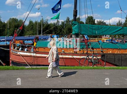 Bateaux à Goole Marina, East Yorkshire, Angleterre Royaume-Uni Banque D'Images