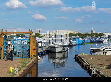 Bateaux à Goole Marina, East Yorkshire, Angleterre Royaume-Uni Banque D'Images