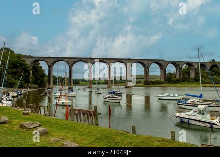 Viaduc de St Germans, St Germans, Cornouailles, Angleterre Banque D'Images