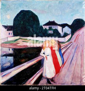 Edvard Munch, quatre filles sur le pont, peinture à l'huile sur toile, 1905 Banque D'Images