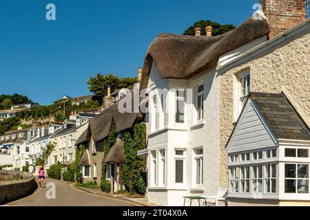Chaume Cottages à St Mawes, Cornouailles, Angleterre Banque D'Images