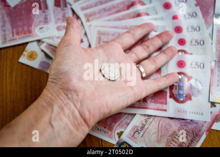Livre sterling billets Banque D'Images