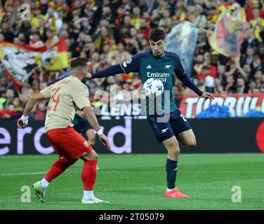 Lens, France. 3 octobre 2023. Kai Havertz d'Arsenal lors du match de l'UEFA Champions League à l'Estadio Bollaert Delelis, Lens. Le crédit photo devrait se lire : David Klein/Sportimage crédit : Sportimage Ltd/Alamy Live News Banque D'Images