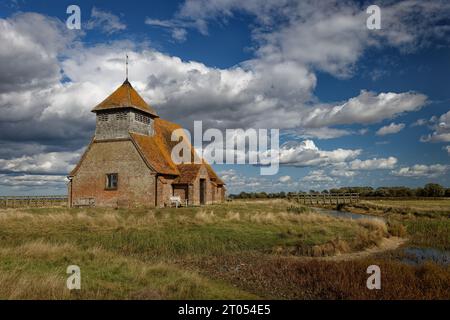 Église St Thomas Becket Fairfield Romney Marsh Kent Royaume-Uni Banque D'Images