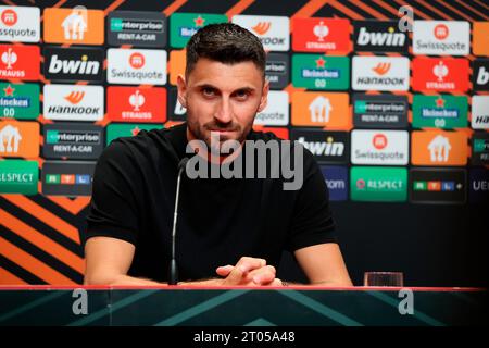 Freiburg, Deutschland. 04 octobre 2023. Vincenzo Grifo (SC Freiburg) BEI der Pressekonferenz, PK vor Fussball-Europa-League - 2. Spieltag, SC Freiburg - West Ham United crédit : dpa/Alamy Live News Banque D'Images