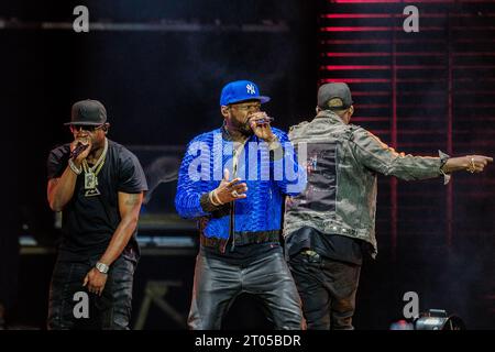 Copenhague, Danemark. 30 septembre 2023. Le rappeur américain 50 cent donne un concert au Royal Arena de Copenhague dans le cadre du final Lap Tour 2023. Banque D'Images