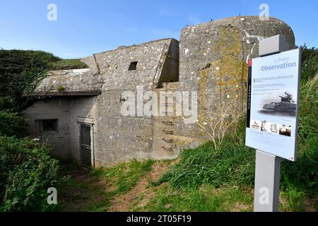 Les restes du bunker radar Mammut allemand de la Seconde Guerre mondiale à Cap Faginet, Fécamp, France, France, France, Normandie, 2023 Banque D'Images