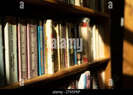 Robert A Heinlein livres de science-fiction en vente à la Dawn Treader a utilisé la librairie à Ann Arbor Michigan Banque D'Images