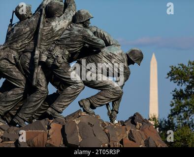 ROSSLYN, ARLINGTON, VIRGINIA, USA - détail du mémorial de guerre du corps des Marines des États-Unis Iwo Jima. Banque D'Images