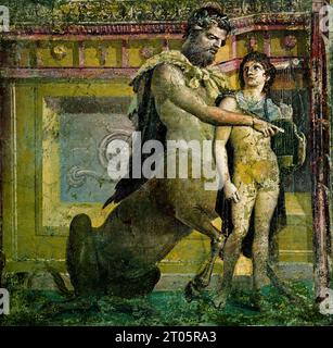 Tableau Toile Le Centaure Chiron Et Achille - Impression HD 60x90 Cm - Décoration Murale Moderne