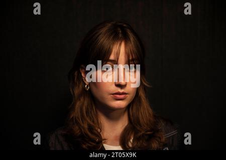 Fanny Bornedal photographiée en relation avec DR tenant une conférence de presse sur la saison 2 de la série dramatique 'Carmen Curlers' à Langelinie Pavillonen à Copenhague le mercredi 4 octobre 2023.la série télévisée est sur les bigoudis Carmen, qui sont des bigoudis électriques qui ont été inventés au Danemark en 1963. Ils ont été un grand succès et ont aidé à changer les habitudes de beauté des femmes. . (Photo : Ólafur Steinar Rye Gestsson/Ritzau Scanpix) Banque D'Images