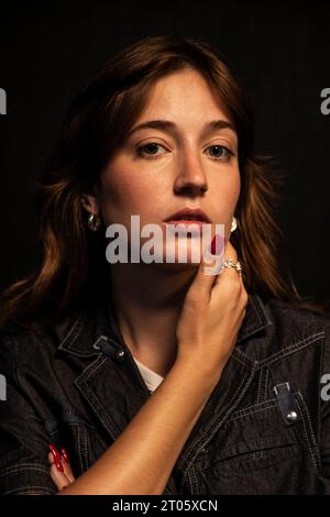 Fanny Bornedal photographiée en relation avec DR tenant une conférence de presse sur la saison 2 de la série dramatique 'Carmen Curlers' à Langelinie Pavillonen à Copenhague le mercredi 4 octobre 2023.la série télévisée est sur les bigoudis Carmen, qui sont des bigoudis électriques qui ont été inventés au Danemark en 1963. Ils ont été un grand succès et ont aidé à changer les habitudes de beauté des femmes. . (Photo : Ólafur Steinar Rye Gestsson/Ritzau Scanpix) Banque D'Images