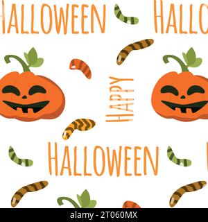 modèle de bonbons sans couture avec pumkin d'halloween Illustration de Vecteur