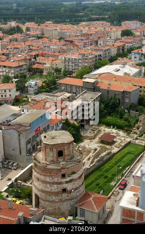 Située à Edirne, en Turquie, la tour macédonienne a été construite pendant la période romaine. Banque D'Images