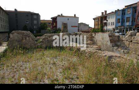 Située à Edirne, en Turquie, la tour macédonienne a été construite pendant la période romaine. Banque D'Images