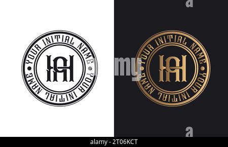 Luxury initial streetwear HA ou AH Monogram Text Letter logo Design Illustration de Vecteur