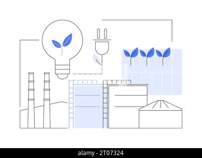 Illustration vectorielle de concept abstrait de plante d'énergie de biomasse. Illustration de Vecteur