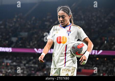 Paris, France. 01 octobre 2023. Selma Bacha lors du D1 Arkema Women football Match Paris Saint-Germain (PSG) VS Olympique Lyonnais Lyon (OL) au Parc des Princes à Paris, France le 1 octobre 2023. Crédit : Victor Joly/Alamy Live News Banque D'Images