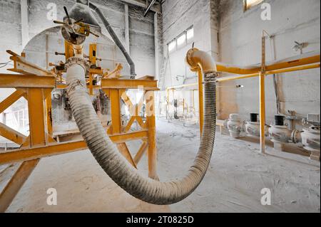 Dispositif de combustion de combustible du four rotatif au complexe de fabrication Banque D'Images