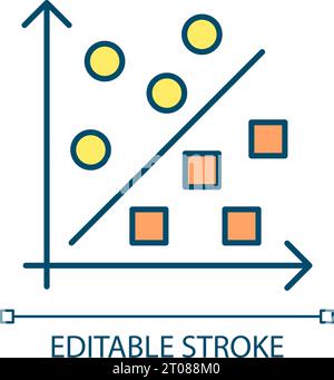 Icône de modèles RUL en ligne fine colorée modifiable en 2D. Illustration de Vecteur