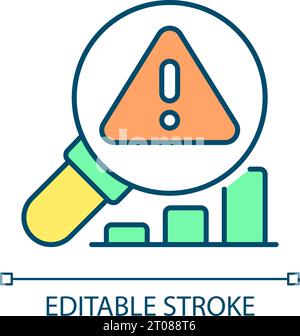 Icône d'analyse ultrasonique à ligne fine colorée 2D modifiable Illustration de Vecteur