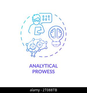 Concept de prouesse analytique d'icône linéaire fine gradient 2D. Illustration de Vecteur