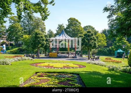 Kiosque à musique à Dorchester Borough Gardens, Cornwall Road, Dorchester, Dorset, Angleterre, Royaume-Uni Banque D'Images