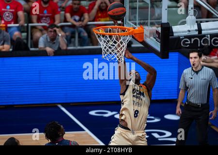 Murcie région de Murcie Espagne 27 septembre 2023 : JORDANIE SAKHO pivot DR Congo joueur de l'UCAM lors du match UCAM Murcia CB vs Baskonia basket, Endes Banque D'Images