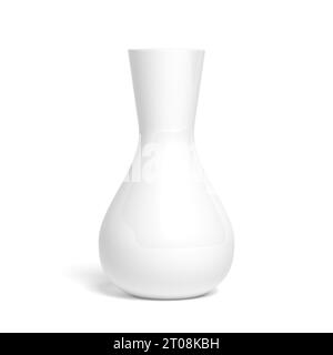 Vase en céramique vide isolé sur fond blanc. illustration 3d. Banque D'Images