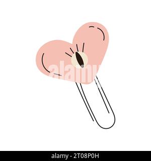 Trombones bébé mignon coeur rose Illustration de Vecteur