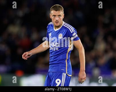 Leicester, Royaume-Uni. 4 octobre 2023. Jamie Vardy de Leicester City lors du Sky Bet Championship Match au King Power Stadium, Leicester. Le crédit photo devrait se lire : Andrew Yates/Sportimage crédit : Sportimage Ltd/Alamy Live News Banque D'Images