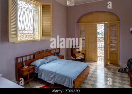 Trinidad, Cuba - intérieur de la chambre d'hôtel Banque D'Images
