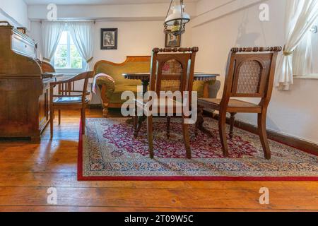 Bonne chambre du moulin Wilhelm Busch à Ebergötzen, mobilier du 18e siècle Banque D'Images