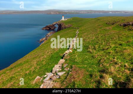 Phare de Bressay sur l'île de Bressay dans les Shetlands, en Écosse. Banque D'Images