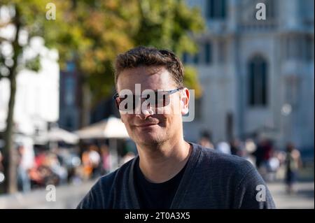 Portrait d'un homme blanc de 44 ans, Bruxelles, Belgique Banque D'Images