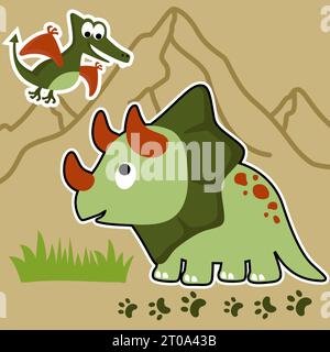 illustration de dessin animé vectoriel mignon dinosaures Illustration de Vecteur