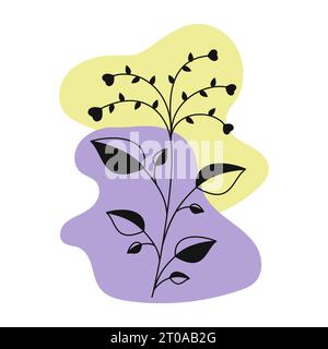 Noir et blanc, vecteur, plante Illustration de Vecteur