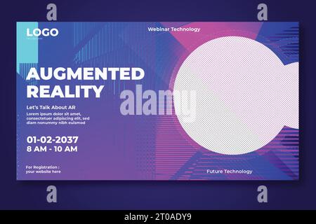 couverture facebook moderne créative pour la conception futuriste de bannière d'impression de réalité augmentée planificateur Illustration de Vecteur